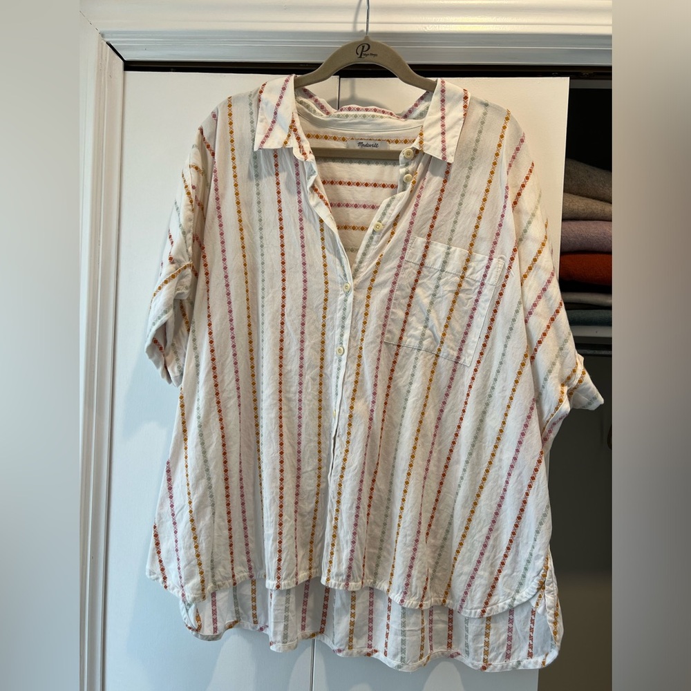 MADEWELL embroidered button up XL